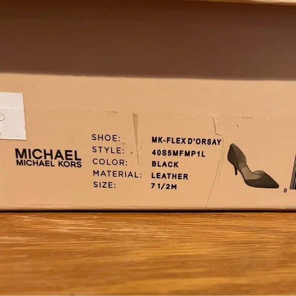 Michael Michael Kors FLEX D'ORSAY Black Leather Women's 7 1/2 Heels 3" - Picture 7 of 12